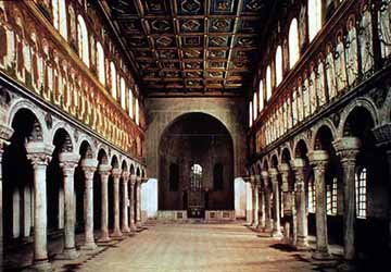 Early Christian Architecture on Interior Of Sant Apollinare In Ravena  Built By Justinian In