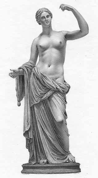 Roman statues and portraits of Venus are usually identical to the Greek 